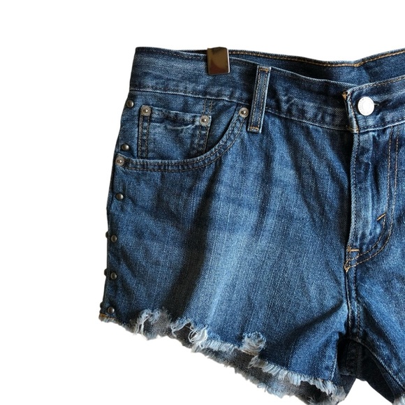 Levi’s Studded Cutoff Denim Shorts Size 31 - Picture 3 of 12